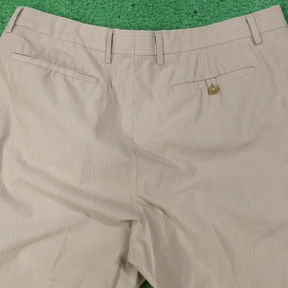 Banana Republic Dress Pants Mens 35x34 Beige‎ Non Iron Classic Fit Pinstripe